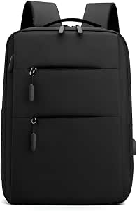 HAVIT H0026 15.6 Inch Laptop Backpack, Water-Resistant Laptop Bag with USB Charging Port, Padded Laptop Compartment, 40L Capacity and Multiple Storage Pockets, Black