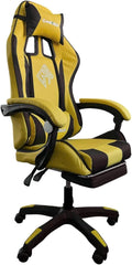GameTech Gaming Chair – Ergonomic Black & Yellow Racing Style Office Chair (YT-055) with Adjustable Armrests, Reclining Backrest & Lumbar Support for Gamers, Streamers & Home Office